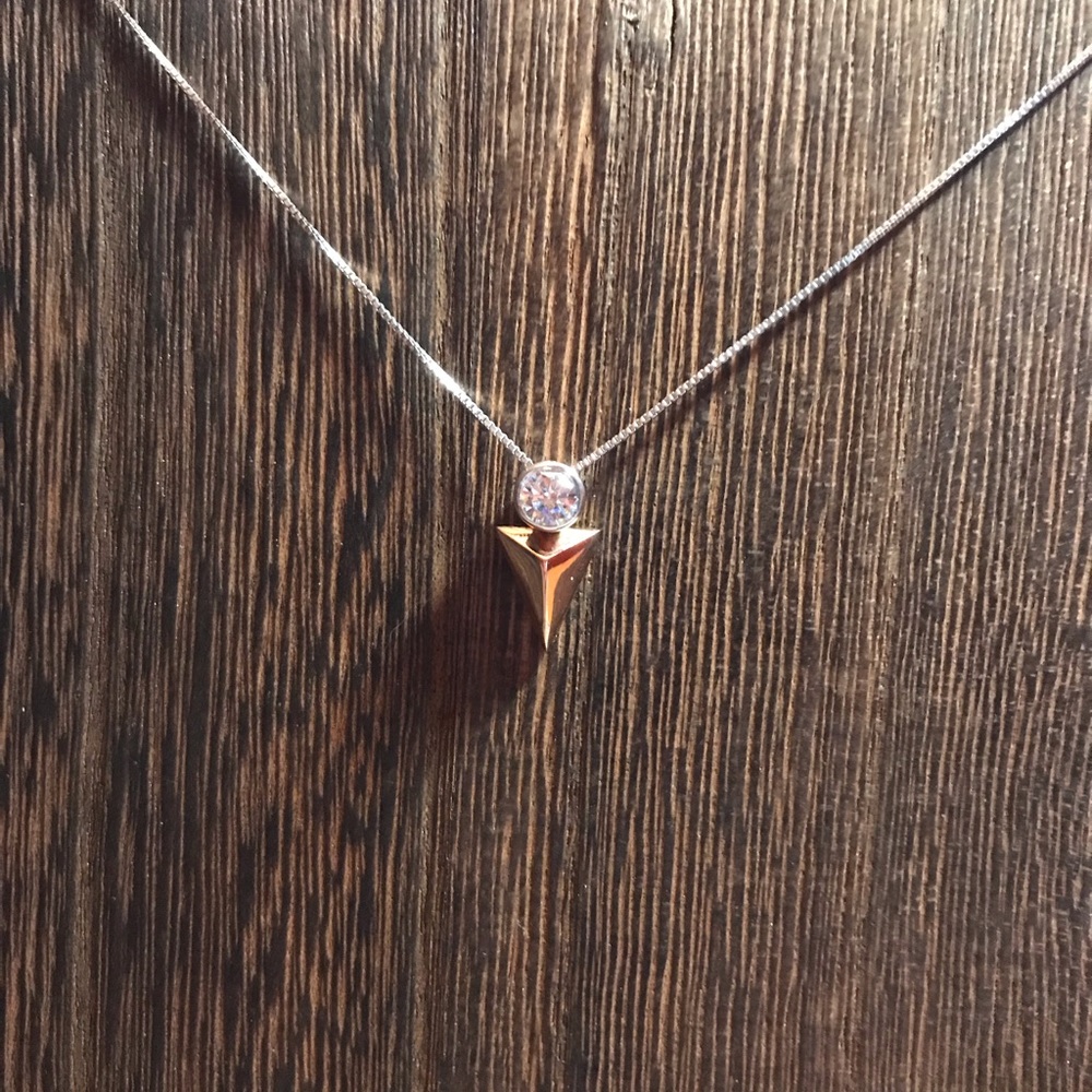 Tocara Emie Sterling Silver, DiAmi and Rose Plated Gold necklace